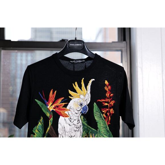 Dolce & Gabbana Black Embroidered Parrot Top (XS, IT36, Retails €1575) - Picture 6 of 9